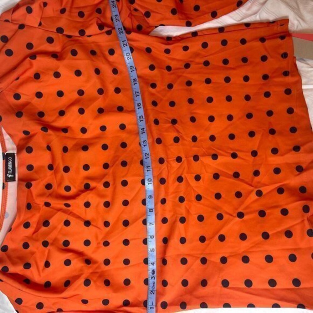 Two Piece Set Polka Dot Print Lantern Sleeve Top & Wide leg Pants Size M‎ - Picture 16 of 16